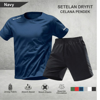 Setelan Kaos Running Dry Fit Bullbest Baju Olahraga dan Celana Pendek Lari Pria TANPA SAKU Gym Sport