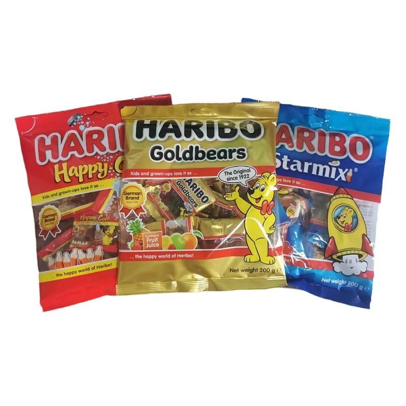 Haribo haribo Golden Bear Gummy Bear Candy Carnival Cola Star Slam Sour Fruit Gummy Candy 200gLS7012