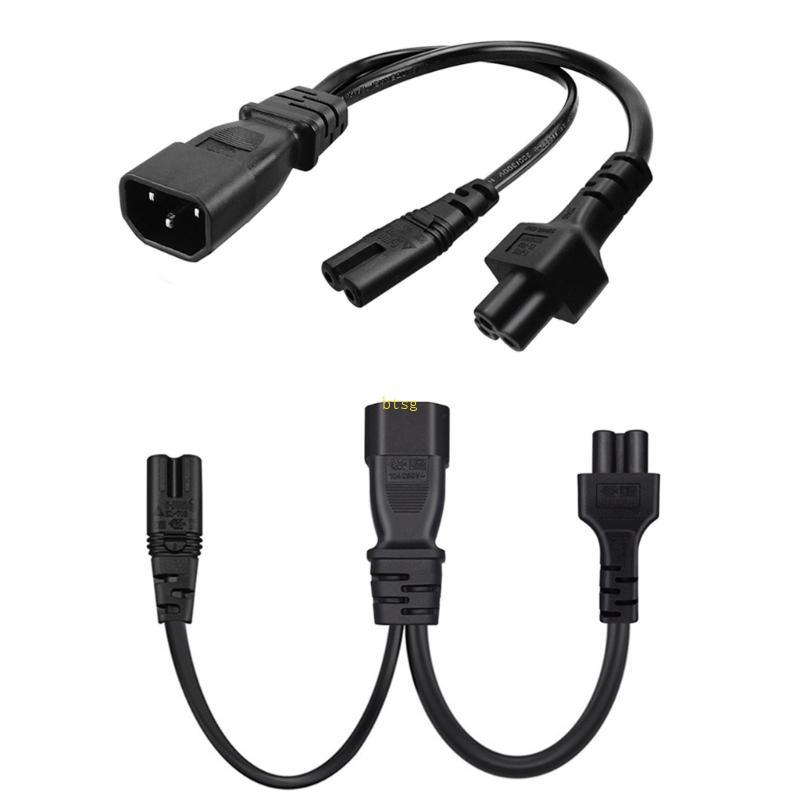 Btsg 3Pin Connector IEC320-C14 ถึง IEC320-C7+C5 อะแดปเตอร์แปลงสายไฟ