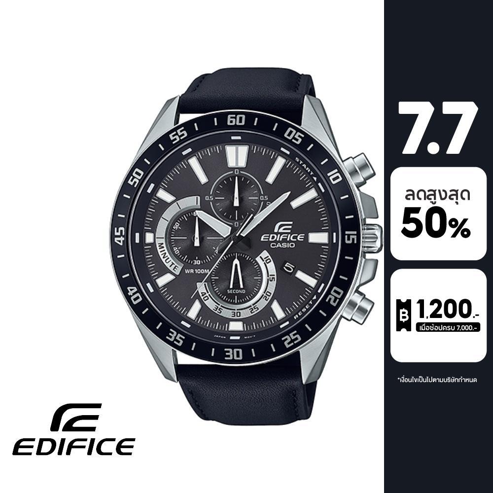 CASIO นาฬิกาข้อมือผู้ชาย EDIFICE รุ่น EFV-620L-1AVUDF สายหนัง สีดำ