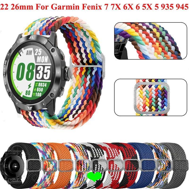 สายรัดเหมาะสําหรับ Garmin สาย Garmin FENIX7X/6X/5X FENIX7X สายนาฬิกาไนลอนทอแบบปลดเร็ว