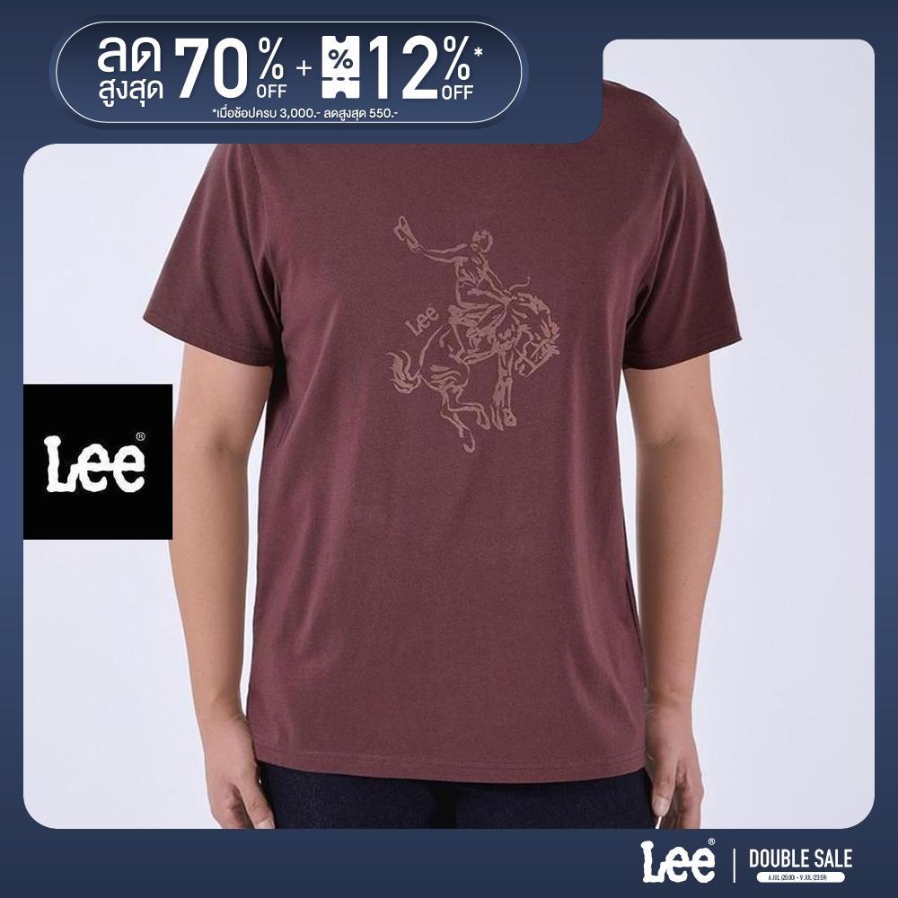 LEE เสื้อยืดแขนสั้นผู้ชาย รุ่น LE S126MTSSF05 สีเบจ