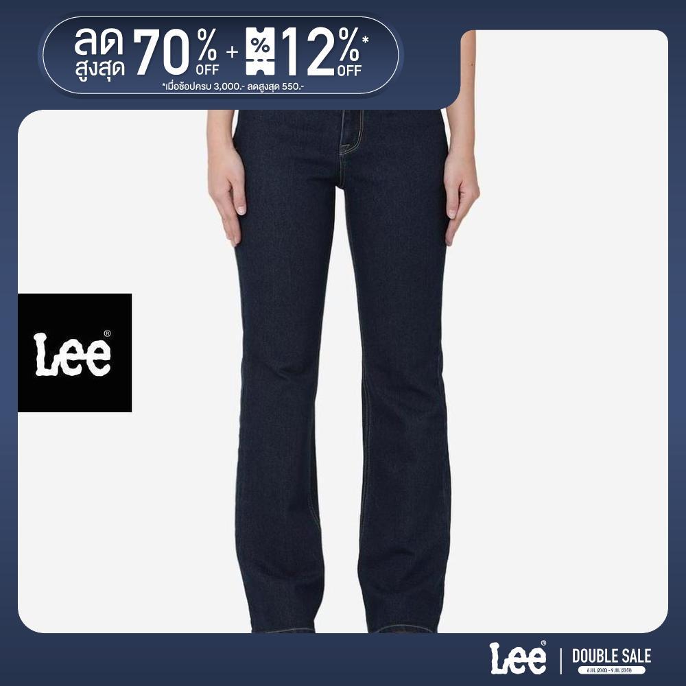 LEE กางเกงยีนส์ผู้หญิง เอวสูง ทรงตรงขาม้า รุ่น LE F125WBOTC06 สียีนส์เข้ม