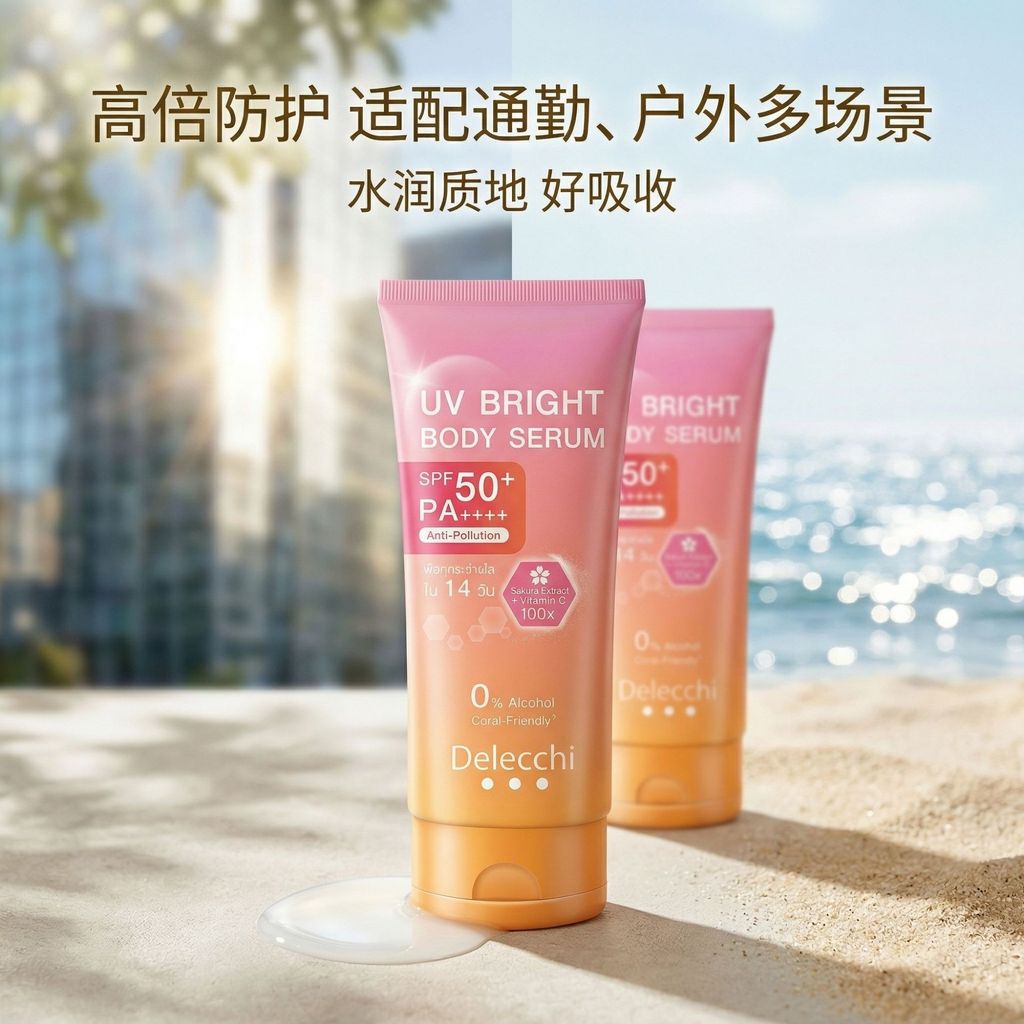 พร้อมสต็อก จัดส่งรวดเร็ว DelecchiTK Hot Product Body Sunscreen Essence Lotion Body Sunscreen Cream26