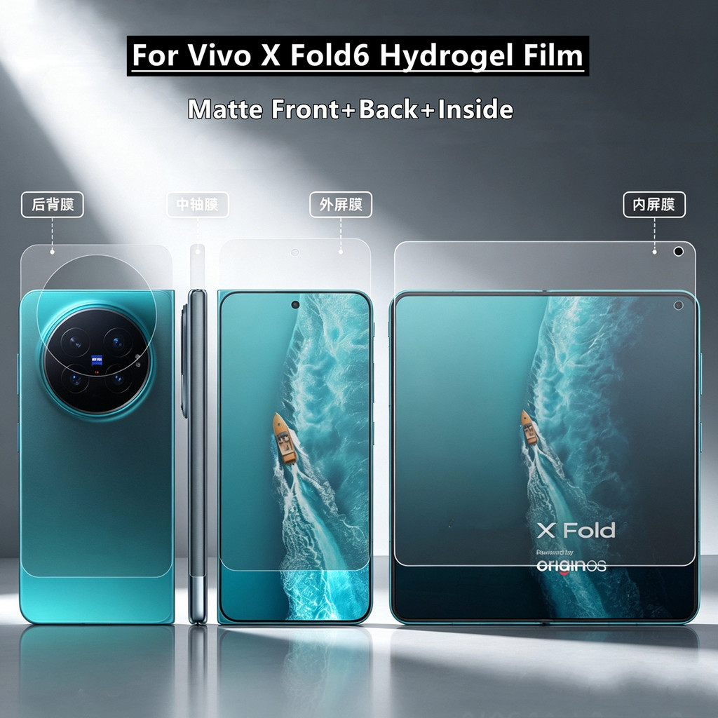 [ใช้ได้กับ] Vivo X พับหน้าจอพับ Matte ด้านในหน้าจอด้านนอกฟิล์ม Hydrogel Anti-Fingerprint Vivo X Fold