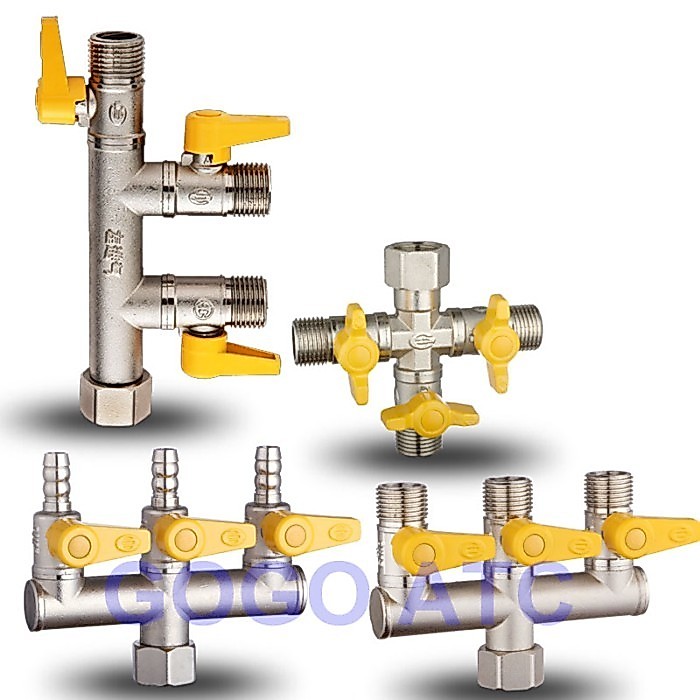 1 inlet DN15 brass valve 3 way ball valve 4 way shunt valve manual reset Natural gas valve brass an