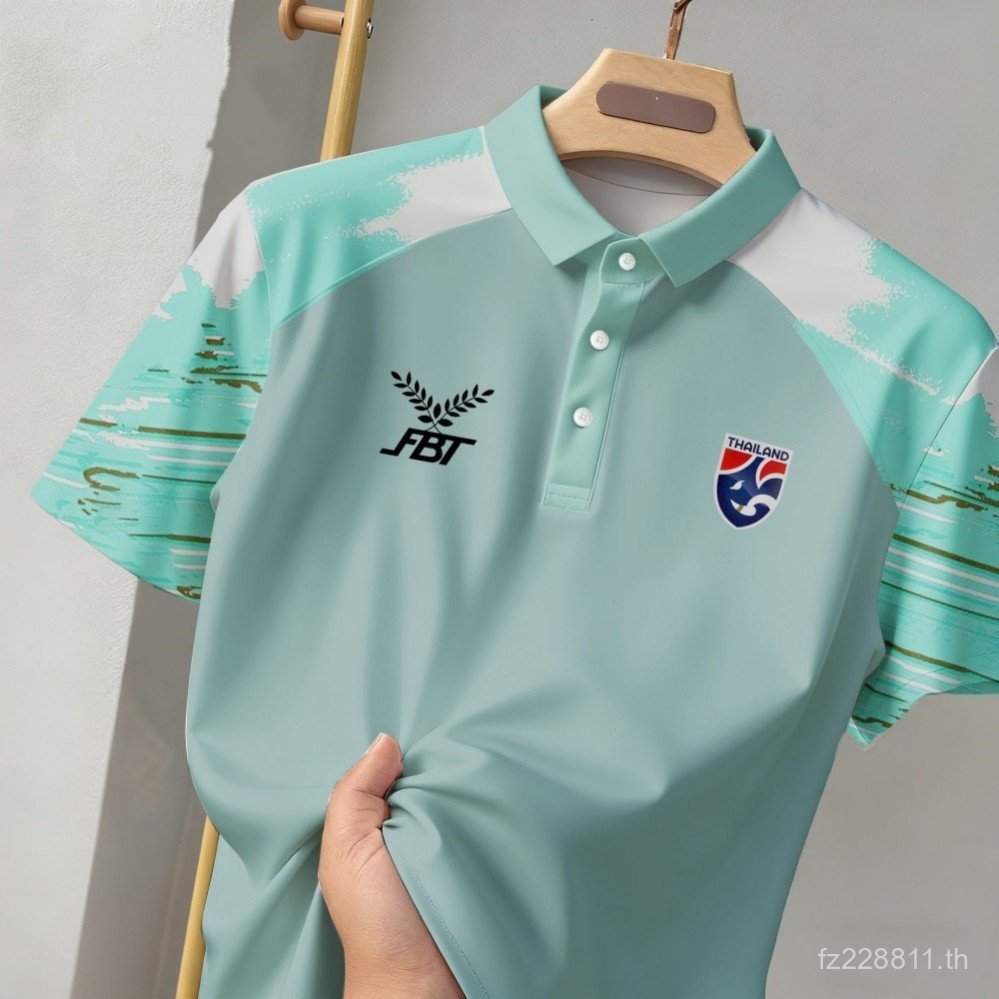 เสื้อแข่งทีมชาติไทยขนาดใหญ่เสื้อโปโลแขนสั้น ไม่จํากัดเพศ น้ําหนักเบาระบายอากาศดูดซับเหงื่อแห้งเร็วกีฬาด้านบนนักกีฬาการฝึกอบรมการแข่งขัน และ