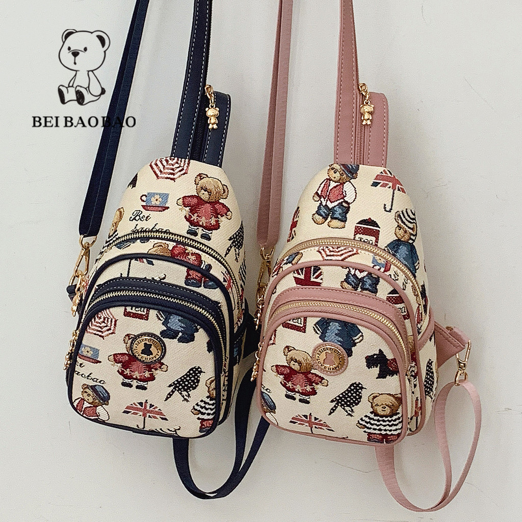 Light All-Match Design Feel การ์ตูน Original Bear กระเป๋าโทรศัพท์มือถือผู้หญิงแฟชั่นน่ารักกระเป๋าหน้