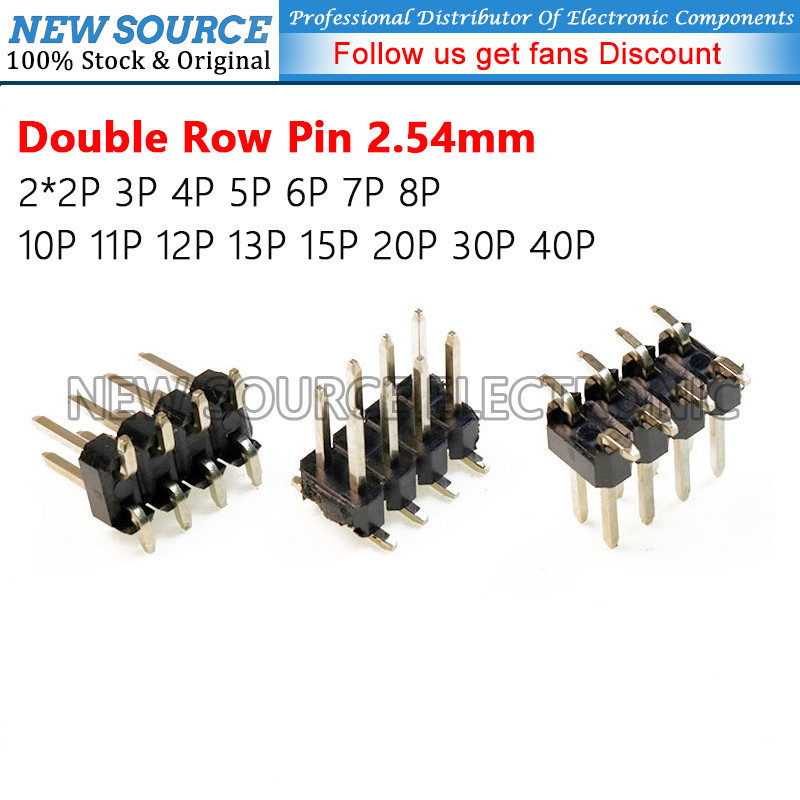 [2-10 ชิ้น] คู่แถว Pin SMD 2.54 มม.2*2P 3P 4P 5P 6P 7P 8P 10P 11P 12P 13P 15P 20P 30P 40P Connector 