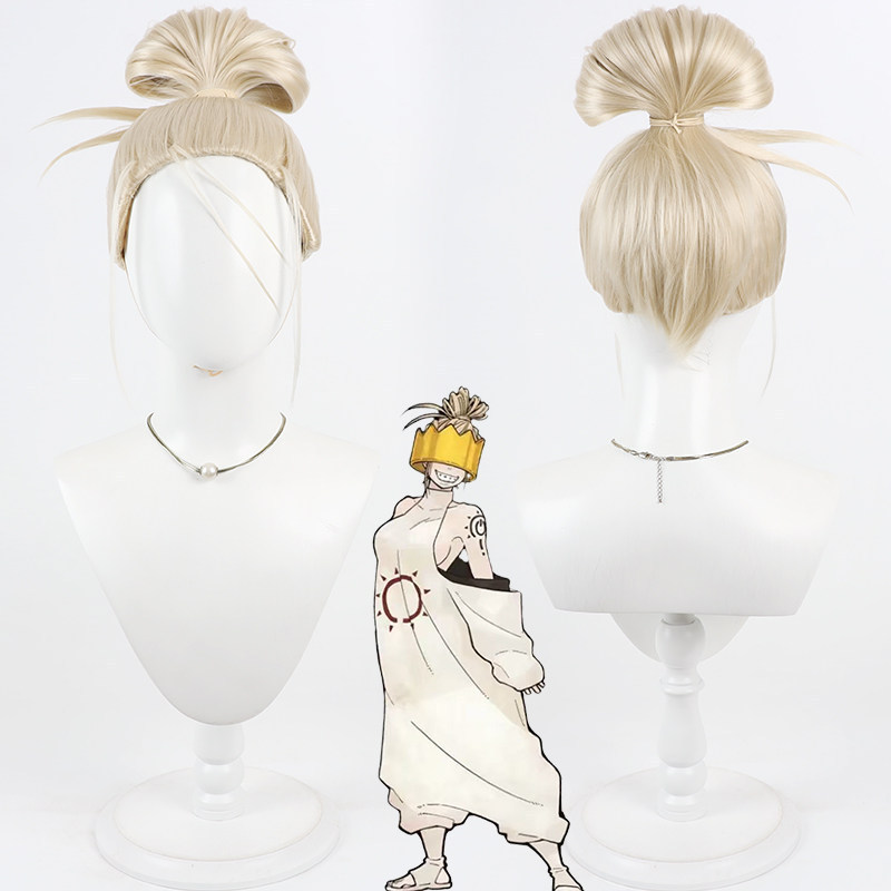 Fire Force Haumea Cosplay Wig Realistic Simulation Scalp Top Natural Hairstyle Heat Resistant Synthe