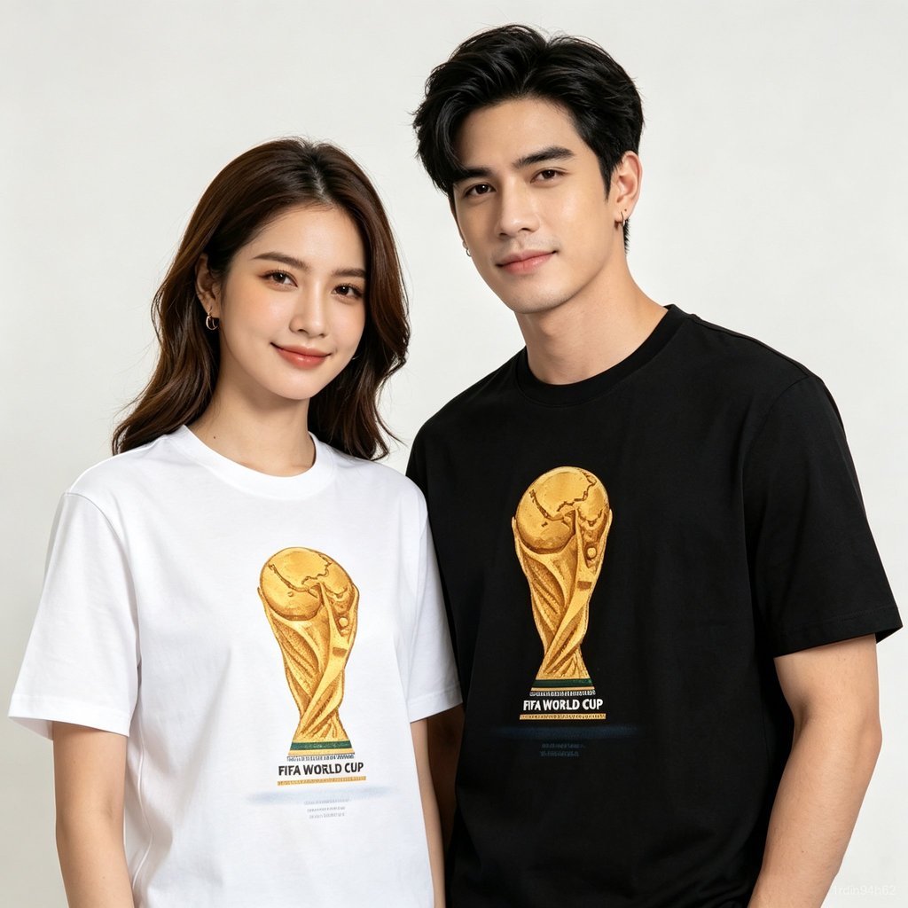COD ไม่จำกัดเพศ Football Games ถ้วยรางวัล 2D ฤดูร้อน ผ้านุ่ม ใส่ประจำวัน เสื้อกีฬาฟุตบอล เรียบง่ายแล