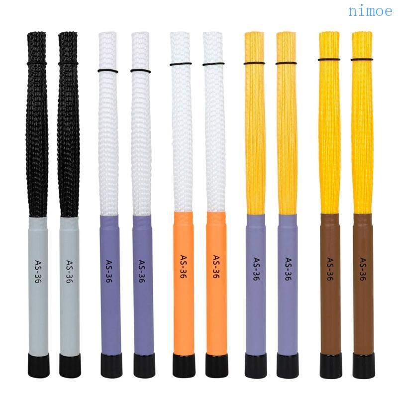 Nio 1 คู่ Multi-Rod Bundle Sticks Nylon Rod Drumsticks แปรงสําหรับคนรักกลอง