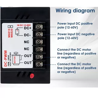 มอเตอร์ควบคุมความเร็ว DC 12-60V ตัวควบคุมความเร็ว PWM ตัวควบคุมความเร็วตัวแปรขนาดกะทัดรัด