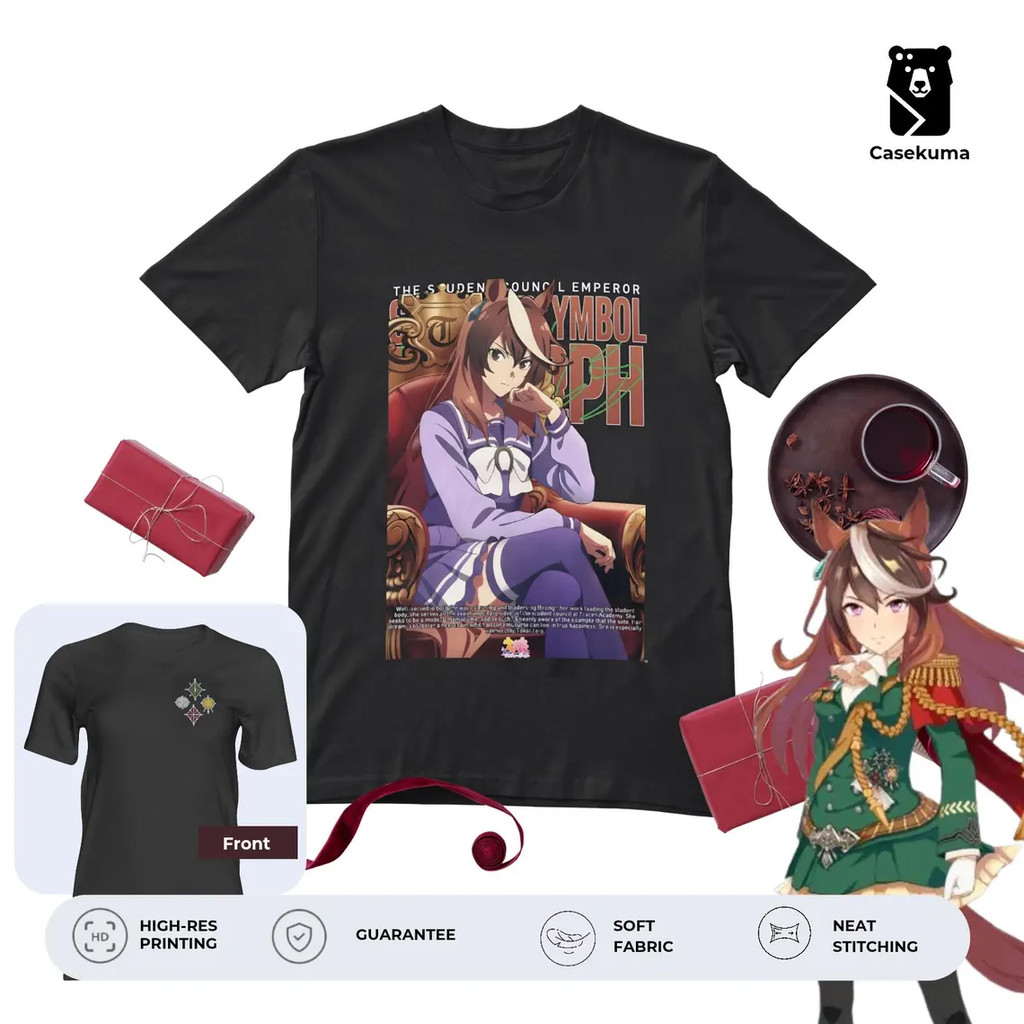 Symboli Rudolf T-Shirt Casekuma Horse Girl Merch | Pretty Derby Tee Anime Game Musume Apparel Tracen