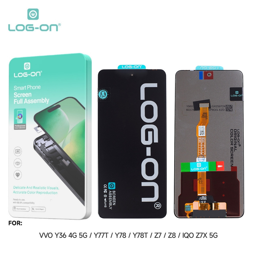 LCD LOG บนสําหรับ VIVO Y36 4G / Y77T / Y78 / Y78T / IQOO Z7 / Z8 / Z7X 5G FULLSET TOUCHSCREEN