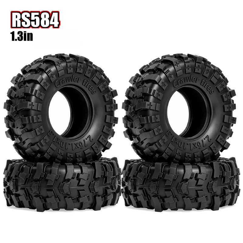 4 ชิ้น 1.3 RC Crawler ยาง 1/24 1/18 70 มิลลิเมตรล้อยางนุ่ม Tyres สําหรับ Axial SCX24 FMS AX24 FCX18 Traxxas TRX4M Ascent-18 RC Crawler รถ