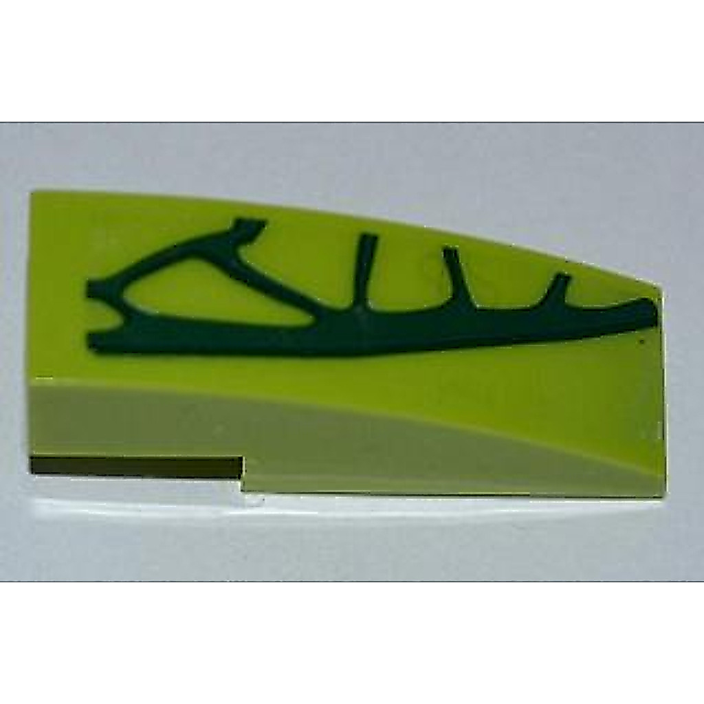 Brick2cube Part - Slope, Curved 3 x 1 with 4 Lime Scales Pattern Model Right Side (Sticker) - Set 95