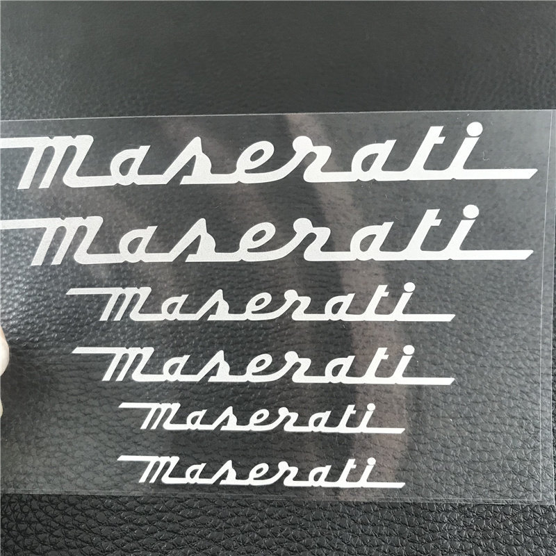 Maserati Caliper สติกเกอร์ President Gibli Levante ดัดแปลงสีดําทนอุณหภูมิสูง Maserati สติกเกอร์โลโก้