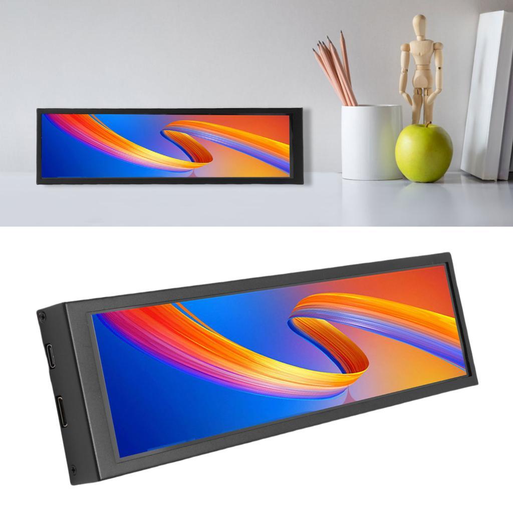 GOTOTOP 8.8 นิ้วจอแสดงผลอุณหภูมิ PC 1920x480 กรณีหน้าจอรอง 178 องศามุมมองกว้างแบบไดนามิกรองรับธีมพร้