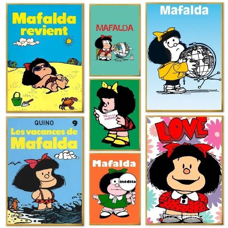 น่ารักการ์ตูน M-Mafalda โปสเตอร์สติกเกอร์ Art Wall Murals Decor เกมตกแต่งห้องของขวัญ HD ภาพวาด NDU1