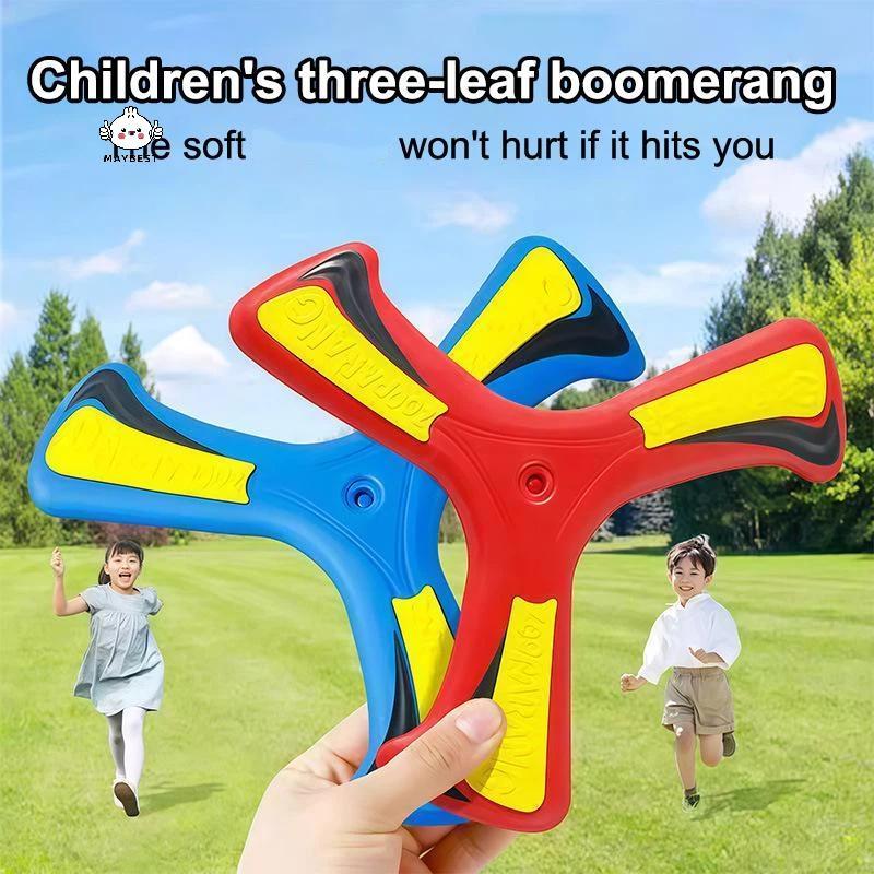 {maybest} Glow In Dark 3 Leaf Luminous Boomerang Return Dart Hand Throw Spinner for Birthday Party Kids Interactive Toy Gift {TH}