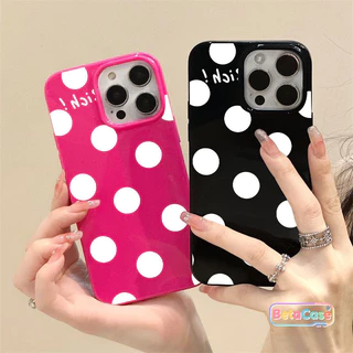 เคสไอโฟนเจลลี่ลายจุดขาวมินิมอลพรีเมียม 17Pro/16/15/14/13/12/11/ProMax/7G/7/8Plus/XS/XR/SE2/SE3