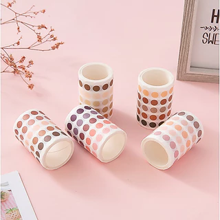 สติ๊กเกอร์วงกลม Washi Dot เขียนทับได้ (มากกว่า 1,000 ดวง) สติ๊กเกอร์ไดคัท ตกแต่งแพลนเนอร์ สมุด DIY
