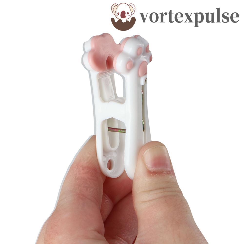 VORTEXPULSE Cat Claw ที่หนีบผ้า,พลาสติก Kawaii หมุดเสื้อผ้า,มัลติฟังก์ชั่น Traceless Windproof Anti Drop กระเป๋าอาหารคลิปชุดชั้นใน
