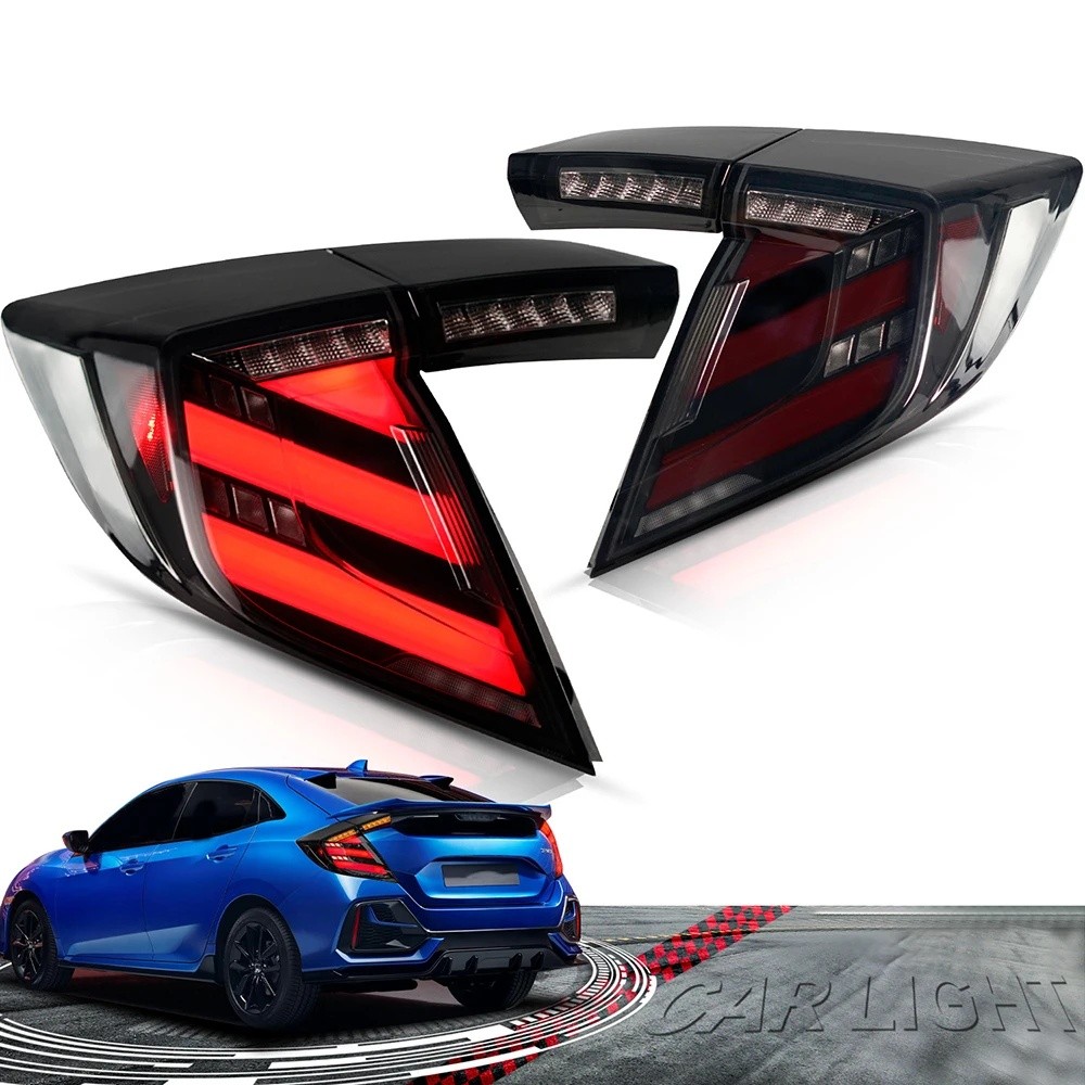 ชุดไฟท้ายรถคู่คุณภาพสูงสําหรับ Honda Civic Hatchback FK7 FK8 FK4 LED ไฟเบรคอะไหล่ซ่อมรถด้านหลังโคมไฟ