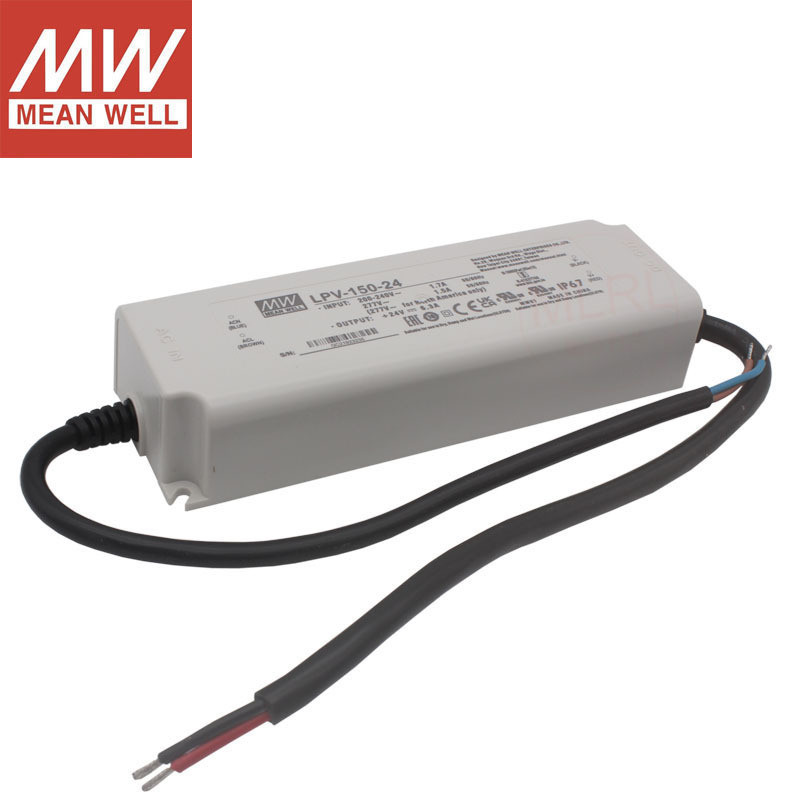 ไต้หวัน MEAN WELL LPV-150-12/24V แรงดันไฟฟ้าคงที่กันน้ํา LED ไดรฟ์แสงกลางแจ้ง Switching Power Supply