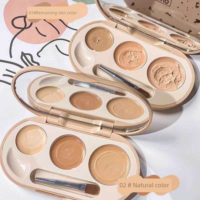 concealer คอนซีลเลอร์ NOVO Tricolor Dark Circles Acne Marks Spot Concealer