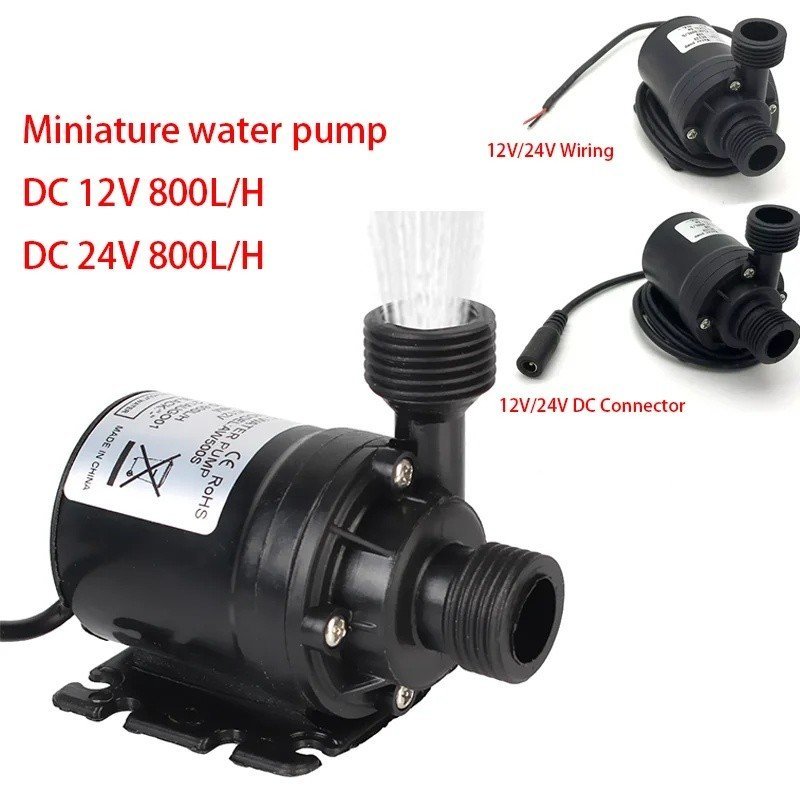 (Hot) Super Quiet DC 12V 24V Flow 800L/H แบบพกพามอเตอร์ไร้แปรง Submersible ปั๊มความสูงสูงสุด 5M Cool