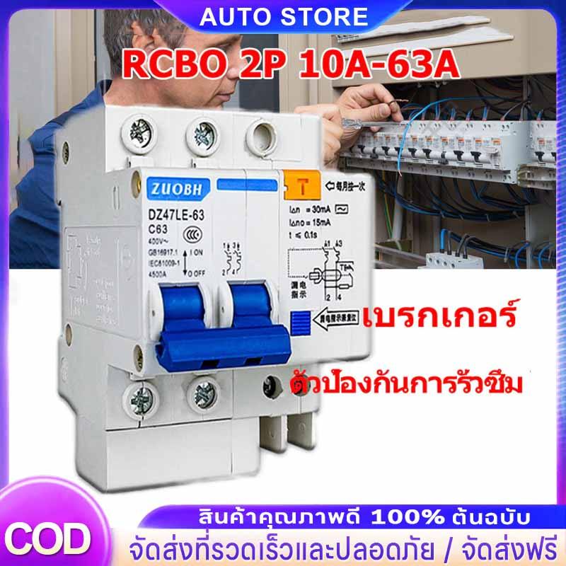 เซอร์กิตเบรกเกอร์กันดูด ลูกย่อย รุ่น NXBLE-63H 2P 30mA 10kA พิกัดไฟ 10A-63A