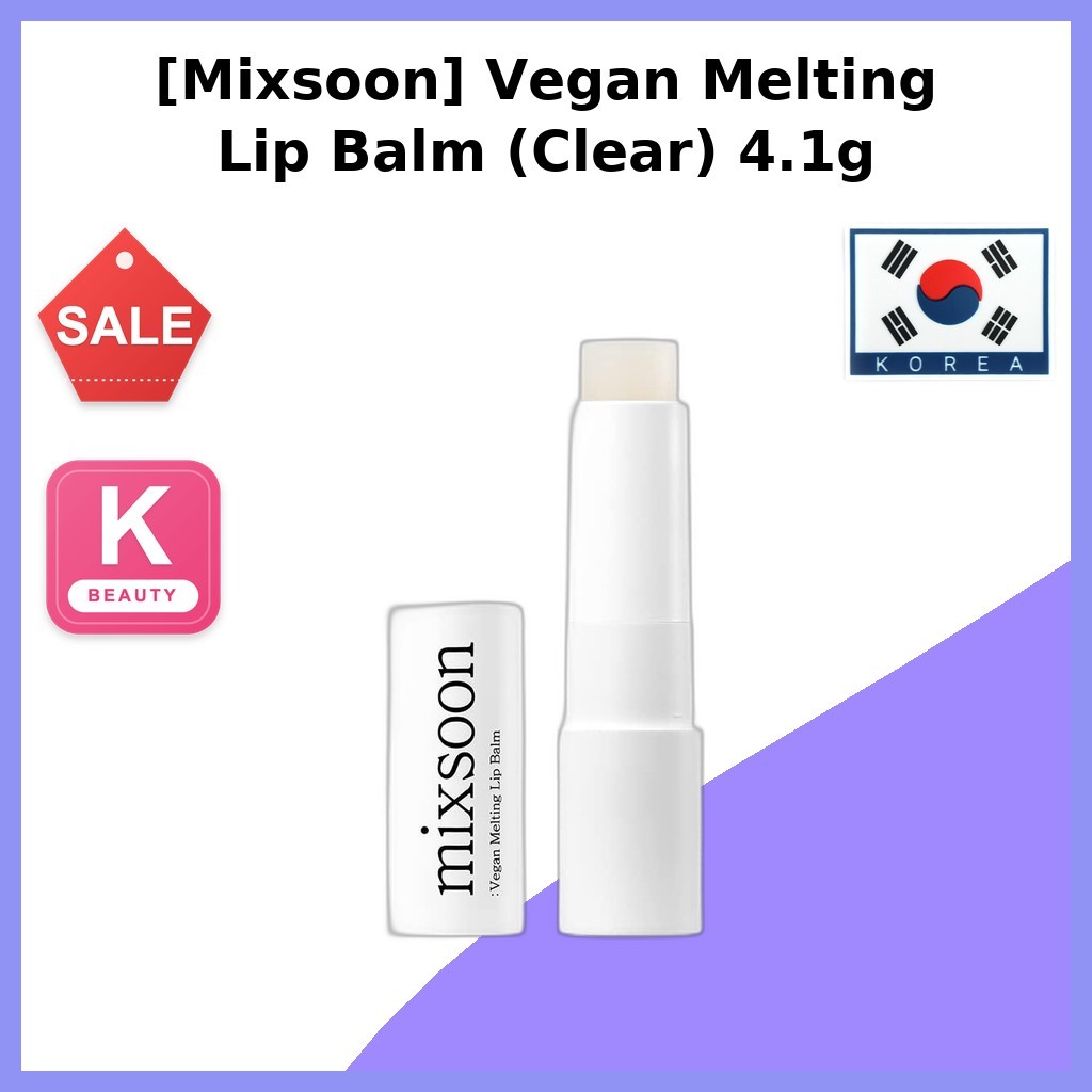 [Mixsoon] Vegan Melting Lip Balm (Clear) 4.1g / ลิปบาล์มเกาหลี / สูตรละลาย / ของแท้ 100% โดย หมิงตัน
