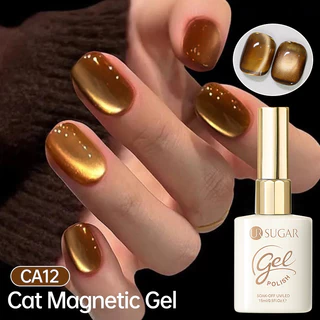 【Local】UR SUGAR เจลทาเล็บสีทองแบบแมกเนติก Cat Eye 15ml UV Gel ลอกออกได้ สำหรับทำเล็บ LED