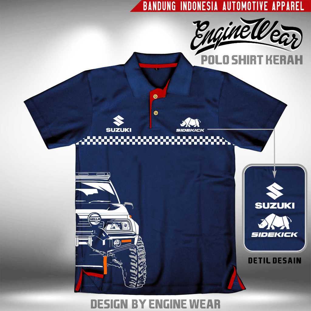 เสื้อโปโล Sidekick เสื้อยืด Suzuki Sidekick เสื้อยืดคอปก Vitara Escudo Jeep Offroad Tshirt ยานยนต์ 4