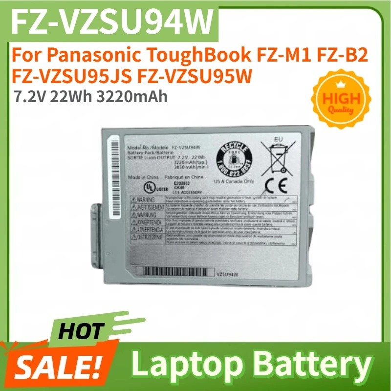 คุณภาพสูง FZ-VZSU94W แบตเตอรี่แล็ปท็อป 7.2V 22Wh 3220mAh สําหรับ Panasonic ToughBook FZ-M1 FZ-B2 FZ-