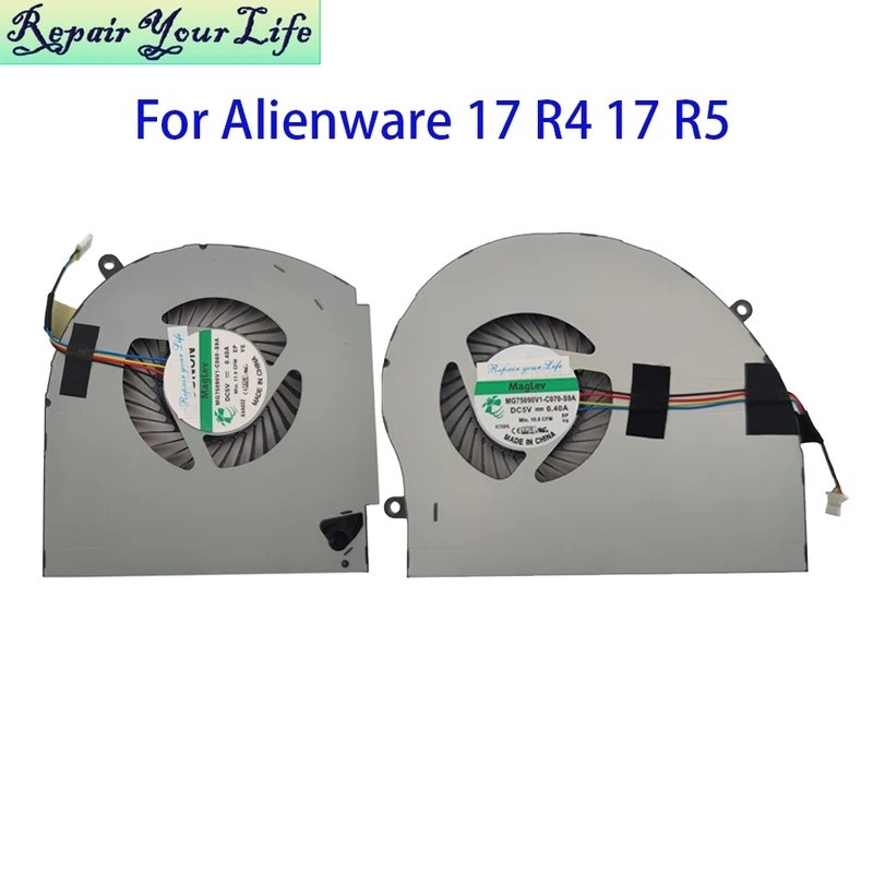 โน้ตบุ๊ค CPU GPU พัดลม Cooler สําหรับ Dell สําหรับ Alienware 17 R4 R5 หม้อน้ําระบายความร้อนพัดลม 5V 