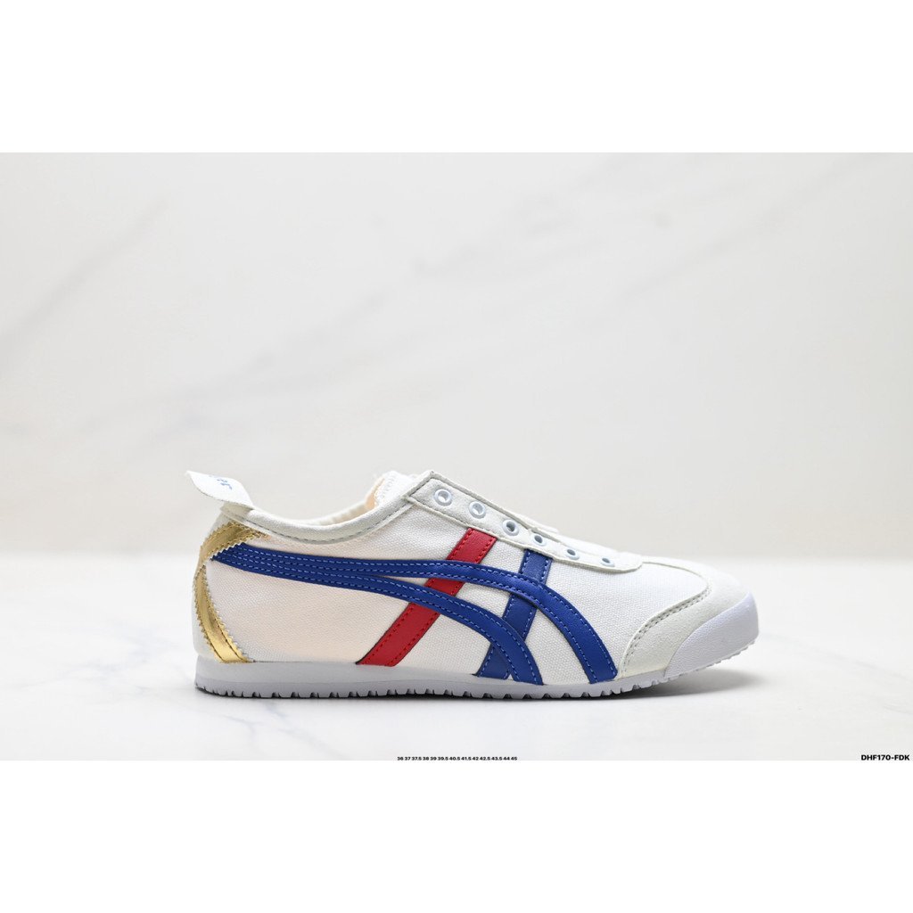 2026Asics Onitsuka Tiger Mexico 66 Slip On/Onitsuka Tiger รองเท้ารองเท้าผ้าใบรองเท้าผ้าใบผู้ชายผู้หญ