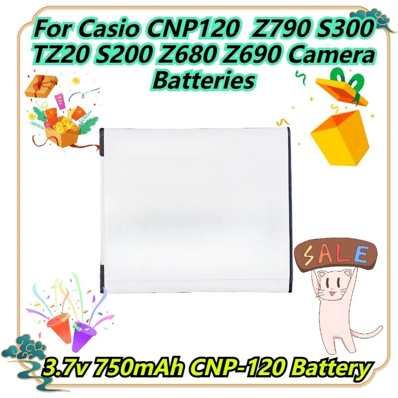 3.7v 750mAh CNP-120 แบตเตอรี่สําหรับ Casio CNP120 Z790 S300 TZ20 S200 Z680 Z690 แบตเตอรี่กล้อง