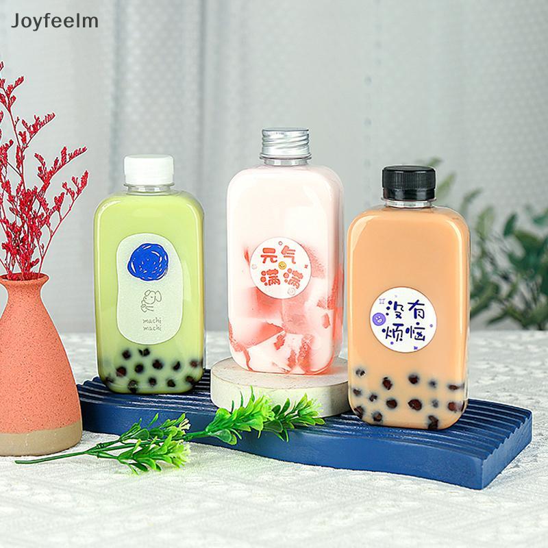 YFE 400ML ขวดพลาสติกสําหรับเครื่องดื่มคอนเทนเนอร์ขวดน้ําดื่มขวดน้ําพลาสติกพร้อมฝาปิดหมวก N