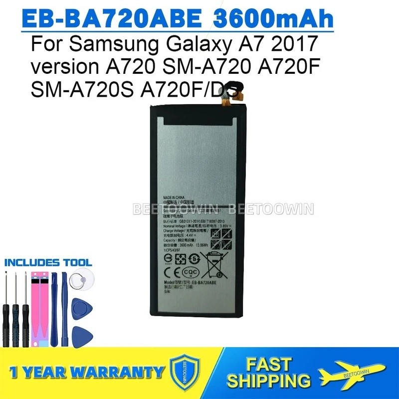 สําหรับ Samsung Galaxy A7 2017 รุ่น A720 SM-A720 A720F SM-A720S A720F/DS EB-BA720ABE 3600mAh แบตเตอร
