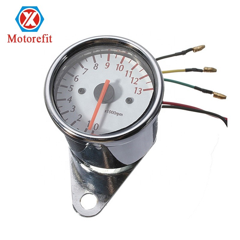 Premium-12V เครื่องวัดวามเร็วรถจักรยานยนต์พร้อมไฟแบ็คไลท์และตัวชี้การปรับเปลี่ยน Speedometer Tacho G