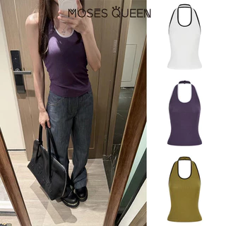 MOSESQUEEN เสื้อแจ๊กเก็ตฤดูร้อนแบบไม่มีคอปกแบบเปิดหลังแบบหลายสีย้อนยุค, ชั้นใน, เสื้อแขนกุดชั้นฐาน #63967