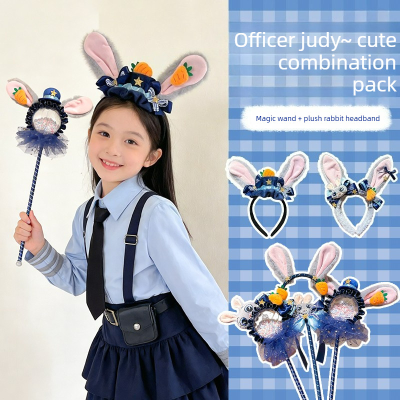 Zootopia Judy & Fox ที่คาดผมตุ๊กตา, เครื่องประดับผมการ์ตูนน่ารักสําหรับเด็กสําหรับอุปกรณ์ถ่ายภาพ