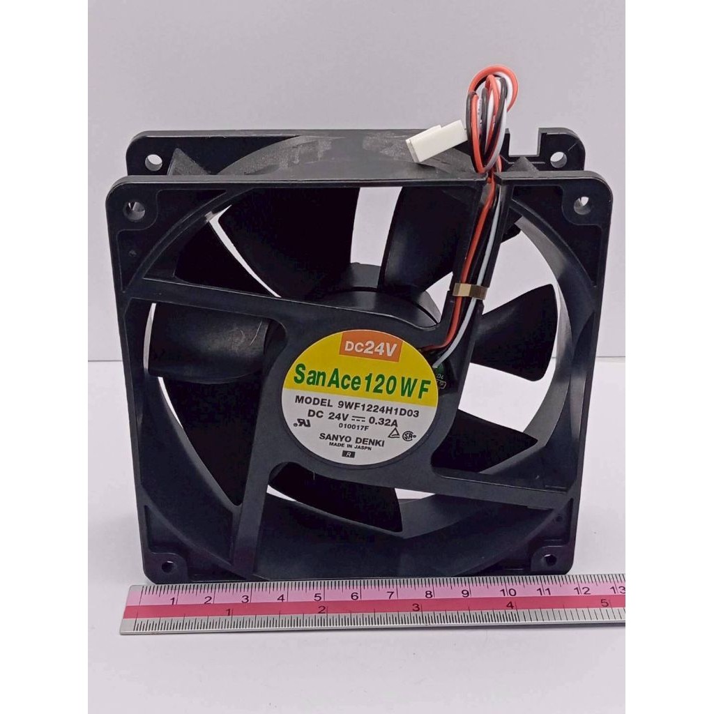 พัดลมระบายความร้อน 3สาย Sanyo Denki รุ่น San Ace 120 WF (9WF1224H1D03) 24V DCกระแสไฟฟ้า: 0.32Aขนาด: 