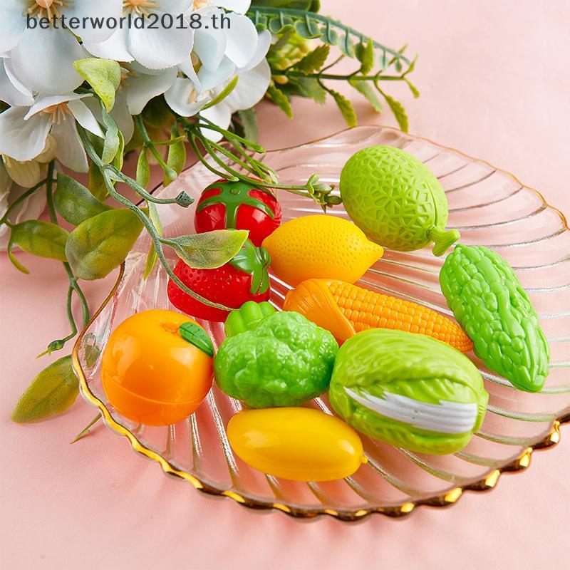 [bet] 10 ชิ้นมินิจําลองผักผลไม้ของเล่นเด็กแกล้งเล่นเครื่องประดับตุ๊กตา [TH]