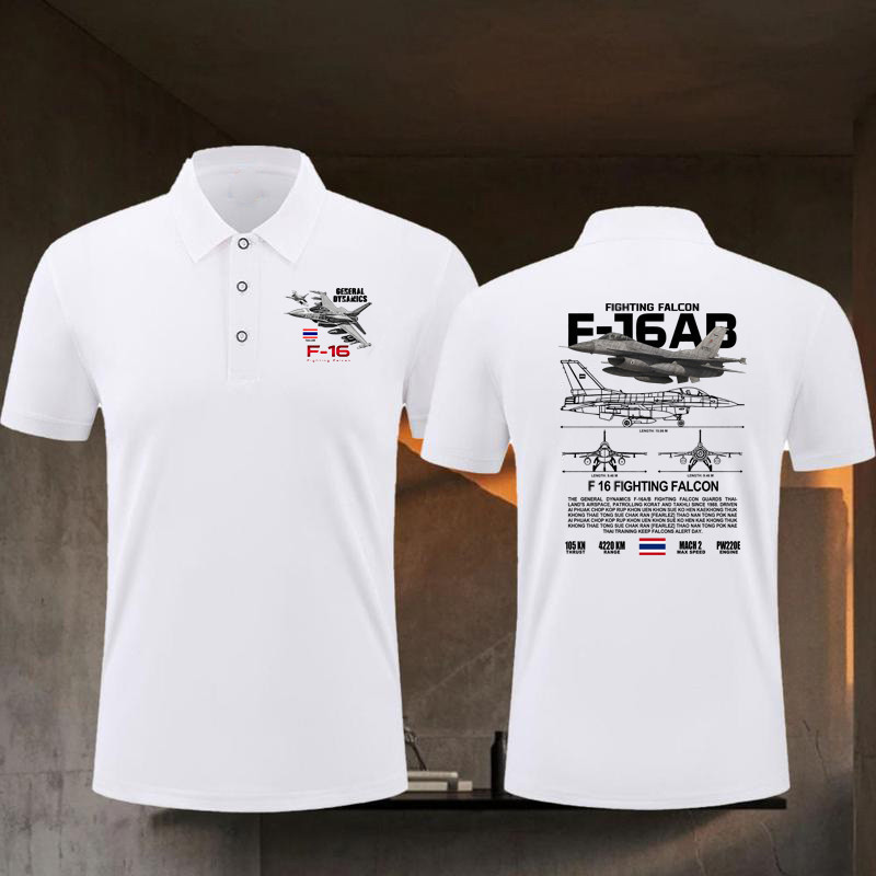 mhwk【polo】 เสื้อโปโล ไทยนี้รักสงบ F-16 printed ผ้าCotton มีสองสี ทั้งทรงปกติแล polo shirt ผ้า ใส่ได้