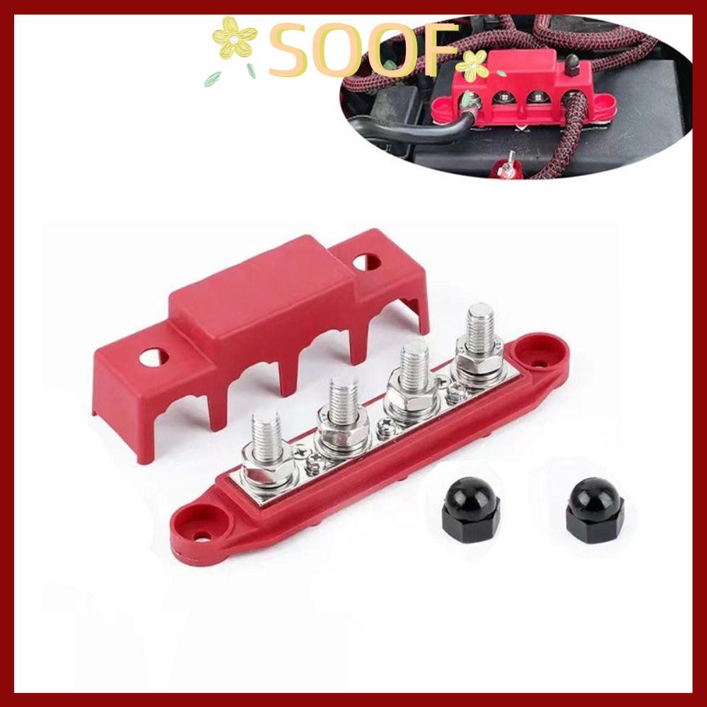 จัดส่งจากประเทศไทยSOOF Power Distribution Block, M8 M10 48V 250A DC Electro Junction, ปฏิบัติ 5/16 "