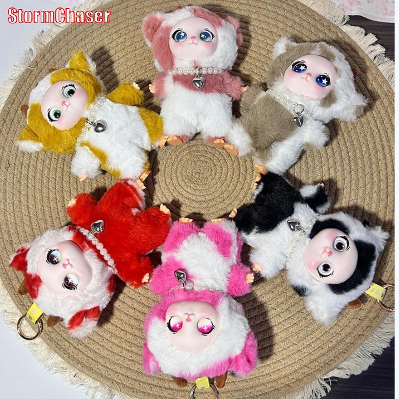 [Storm-t] ตุ๊กตาผ้ากํามะหยี่ปุยน่ารักเงาตาโตจี้หัวใจมุกสัมผัสนุ่ม Plushie สําหรับเด็กทุกวันเล่นของขวัญวันหยุด